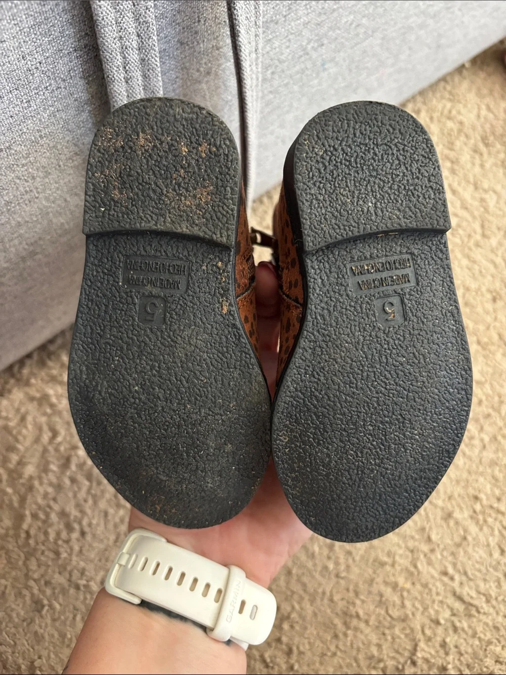 GAP Brown Leopard Print Chelsea Boots for Kids